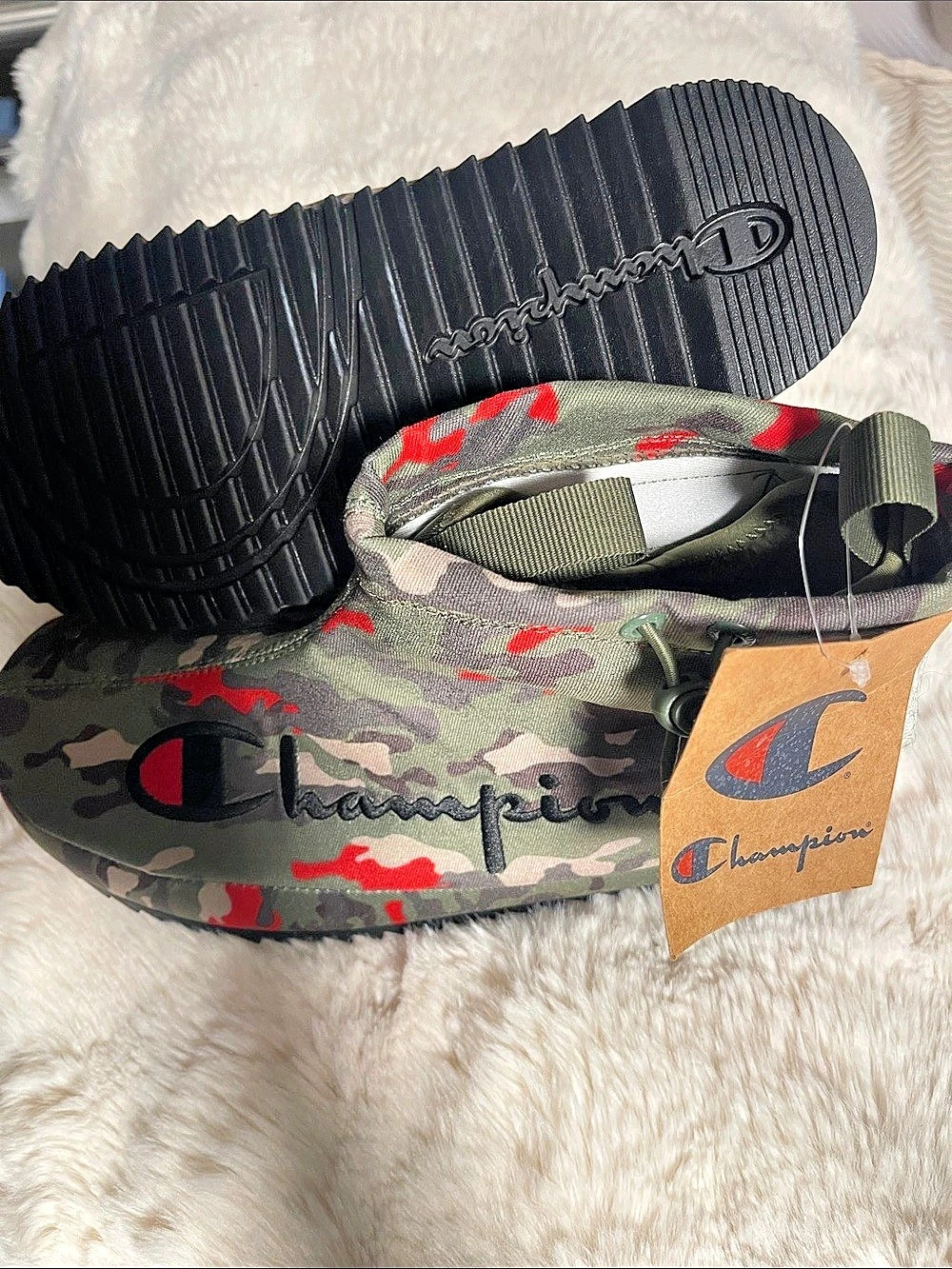 Champion Rally Pro Hiker Green Camo & Red Camo Slides